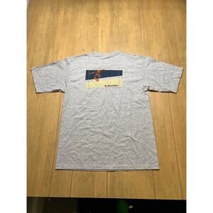 Vintage 90s Levis Dry Goods T Shirt USA Made Gray Skate Graphic Sz L